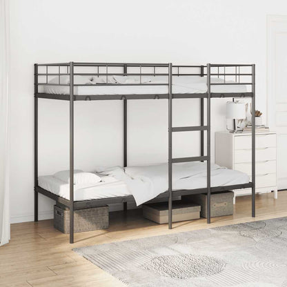 Bunk Bed without Mattress Black 90x200 cm Steel