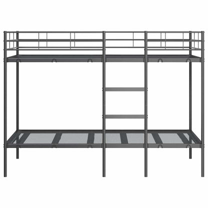 Bunk Bed without Mattress Black 100x190 cm Steel