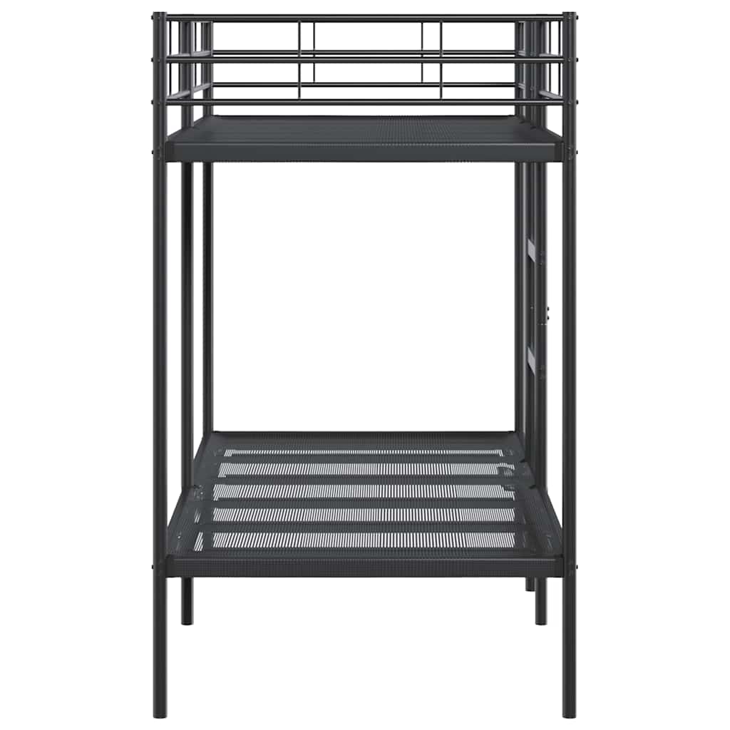 Bunk Bed without Mattress Black 100x190 cm Steel