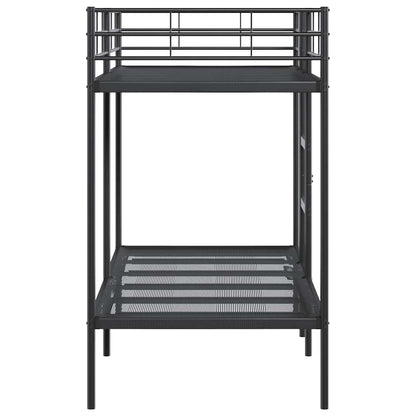 Bunk Bed without Mattress Black 100x190 cm Steel