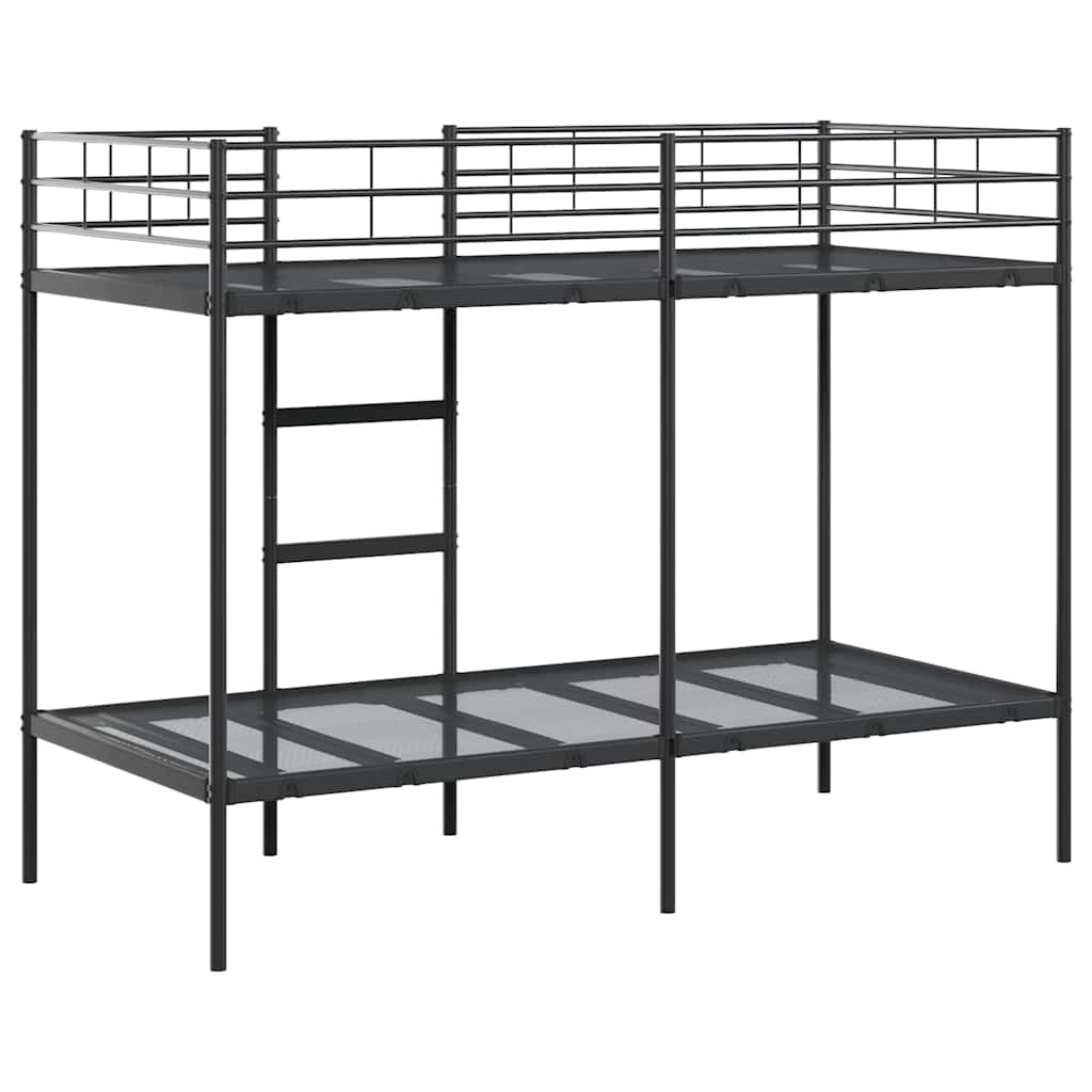 Bunk Bed without Mattress Black 100x190 cm Steel