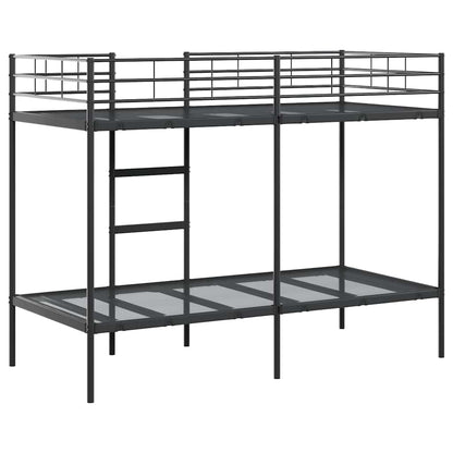 Bunk Bed without Mattress Black 100x190 cm Steel