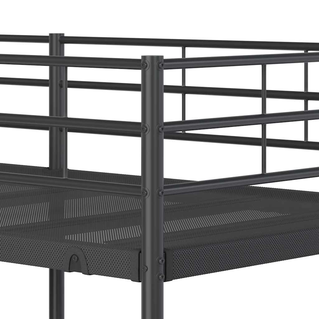 Bunk Bed without Mattress Black 100x190 cm Steel