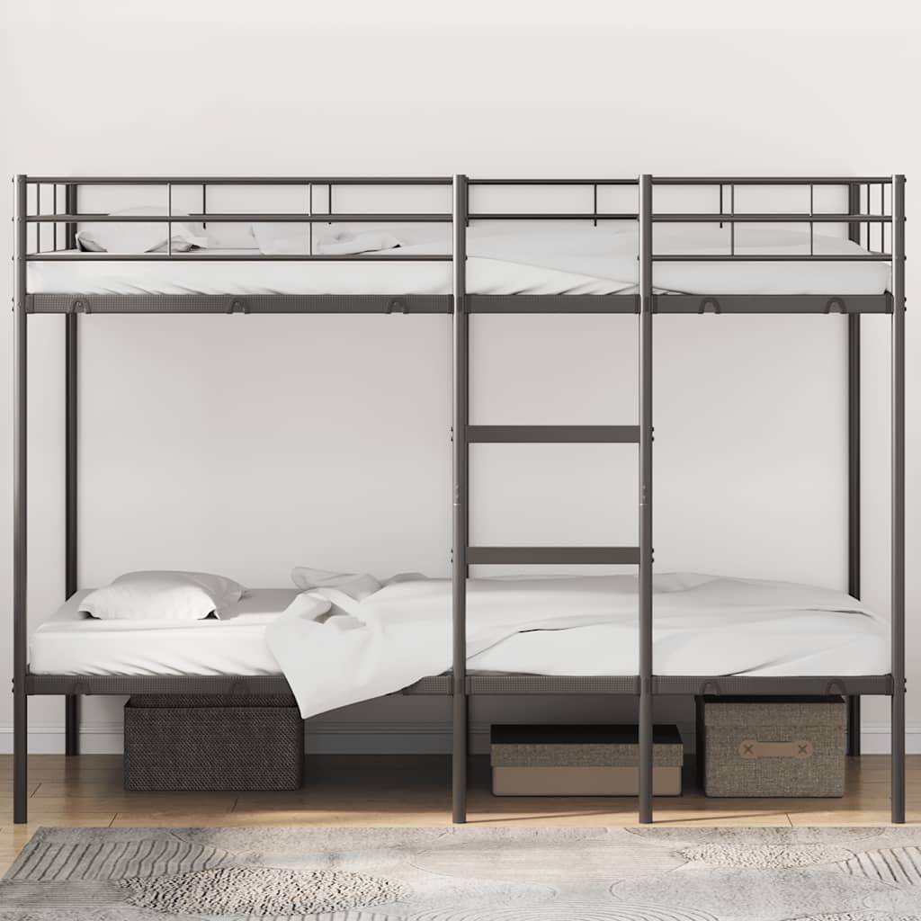 Bunk Bed without Mattress Black 100x200 cm Steel