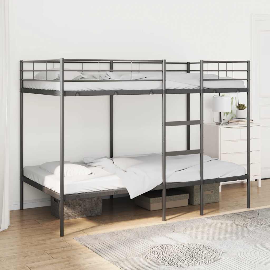 Bunk Bed without Mattress Black 100x200 cm Steel