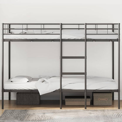 Bunk Bed without Mattress Black 107x203 cm Steel