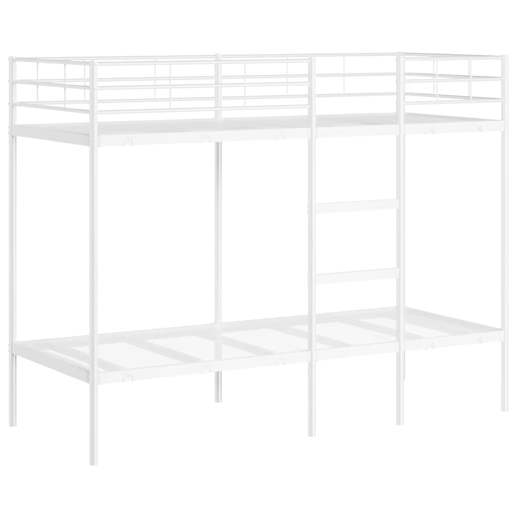 Bunk Bed without Mattress White 75x190 cm Small Single Steel