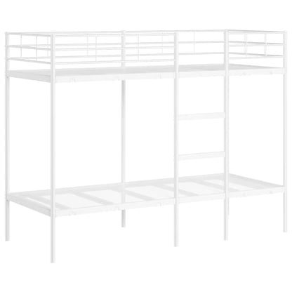 Bunk Bed without Mattress White 75x190 cm Small Single Steel