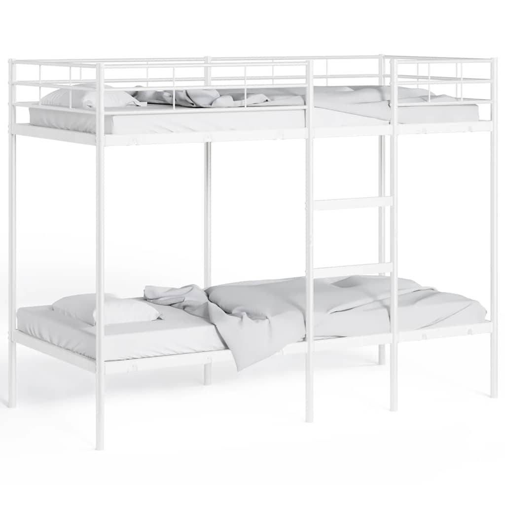 Bunk Bed without Mattress White 75x190 cm Small Single Steel