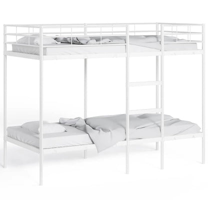 Bunk Bed without Mattress White 75x190 cm Small Single Steel