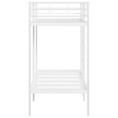 Bunk Bed without Mattress White 75x190 cm Small Single Steel