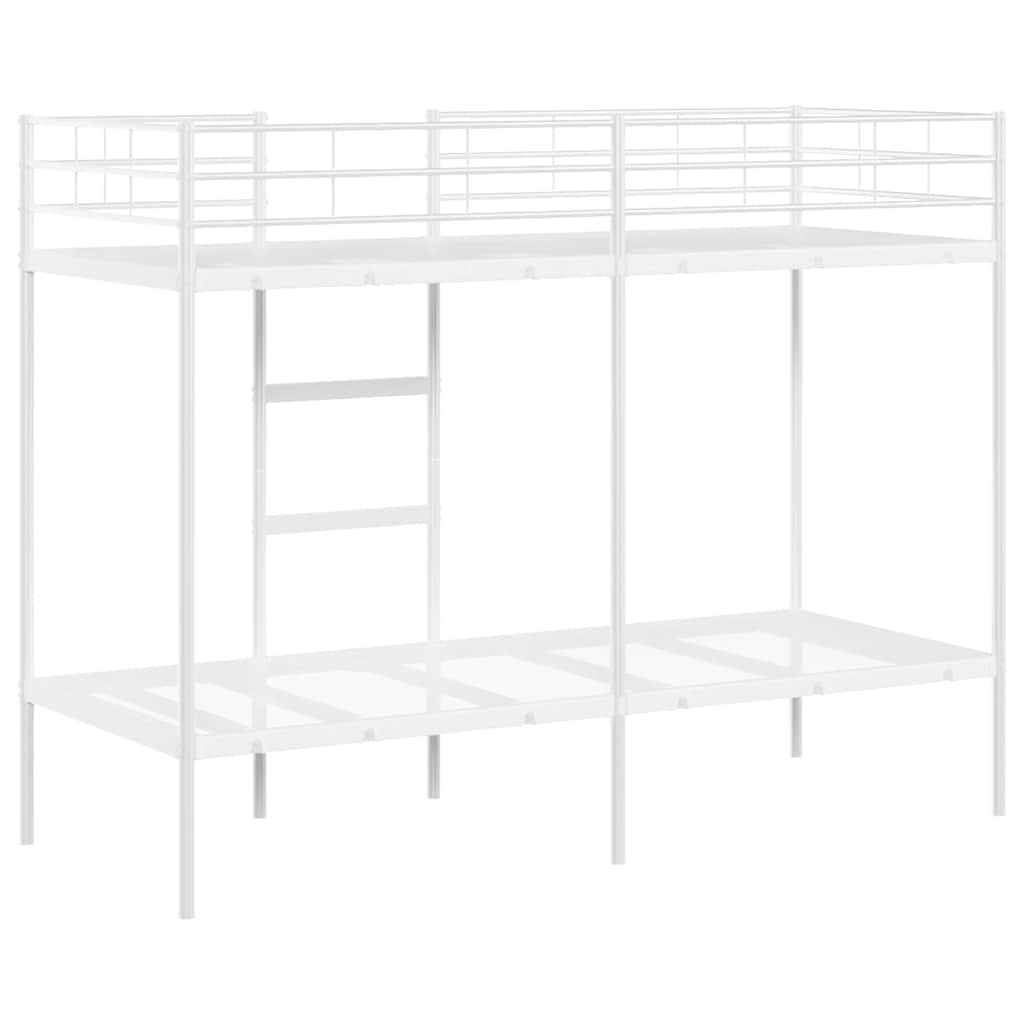 Bunk Bed without Mattress White 75x190 cm Small Single Steel
