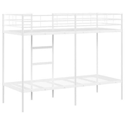Bunk Bed without Mattress White 75x190 cm Small Single Steel
