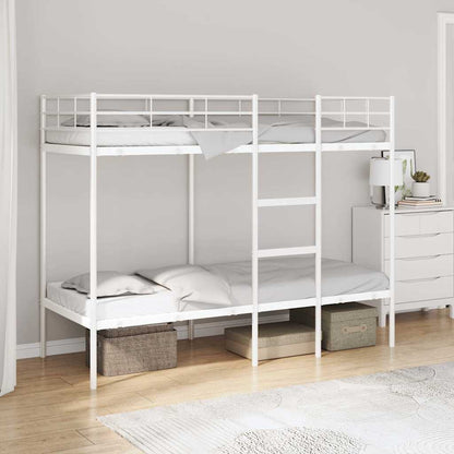 Bunk Bed without Mattress White 75x190 cm Small Single Steel