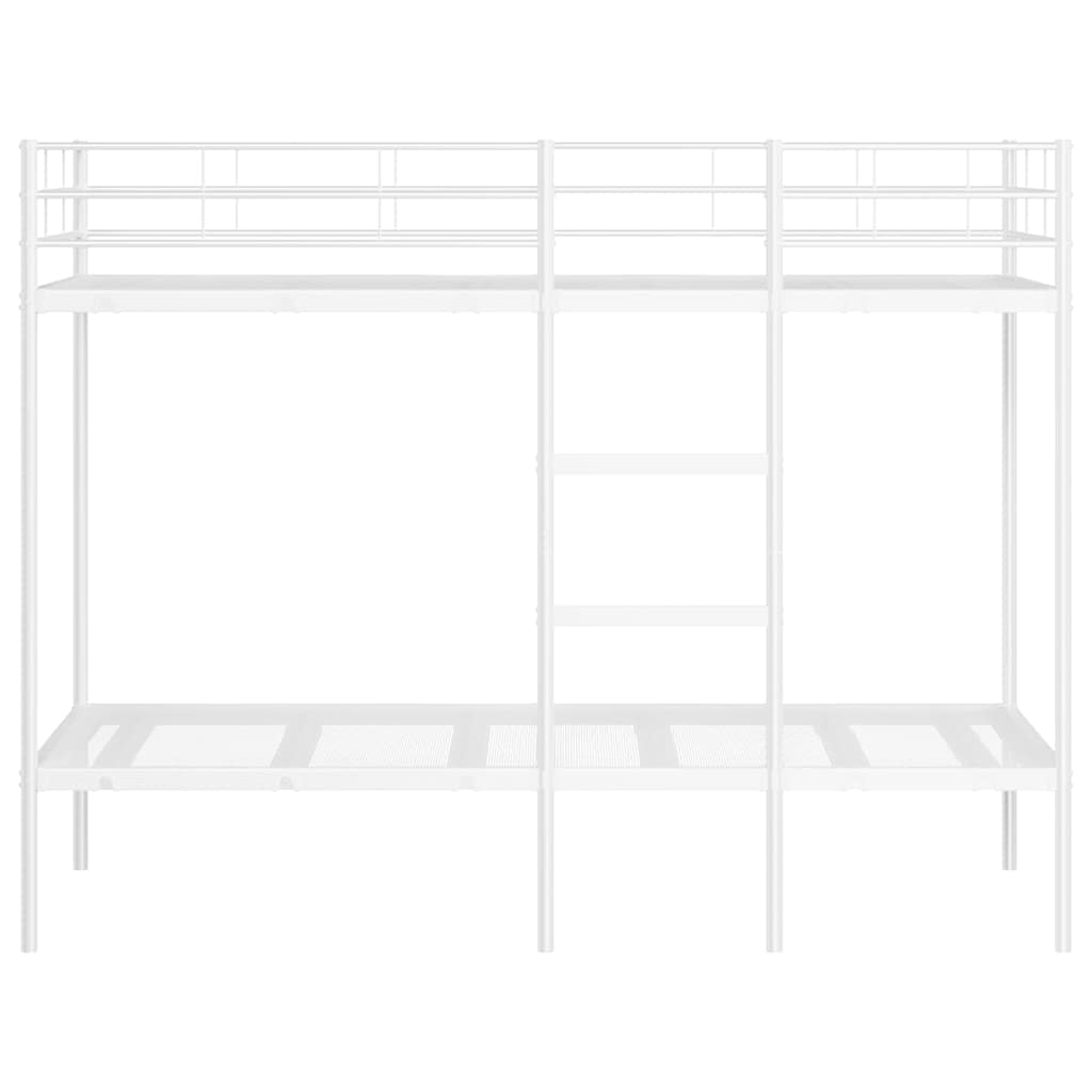 Bunk Bed without Mattress White 90x190 cm Single Steel
