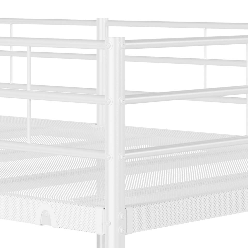 Bunk Bed without Mattress White 90x190 cm Single Steel