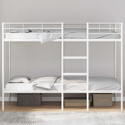 Bunk Bed without Mattress White 100x200 cm Steel