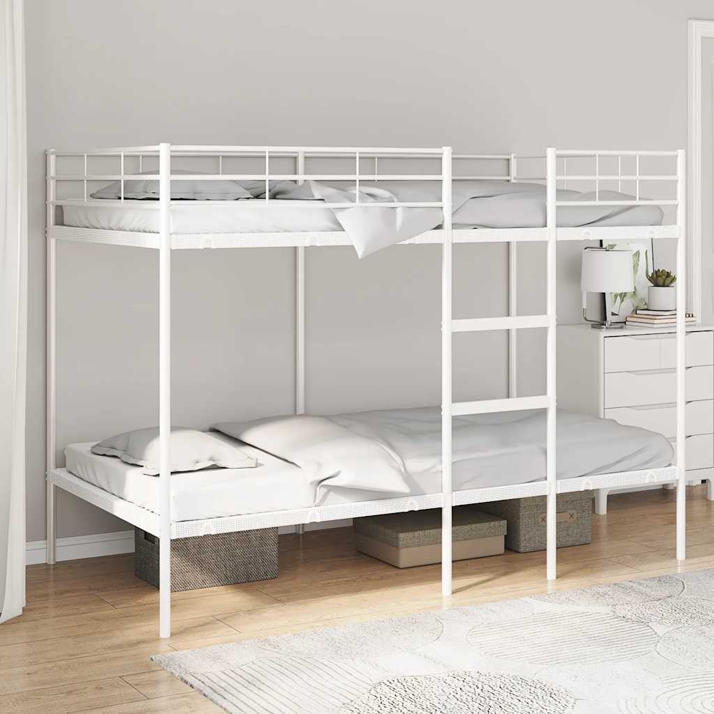 Bunk Bed without Mattress White 100x200 cm Steel