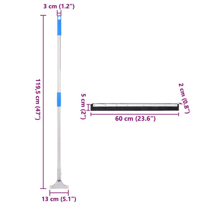 Floor Squeegee 60.5x119.5 cm Steel and Rubber
