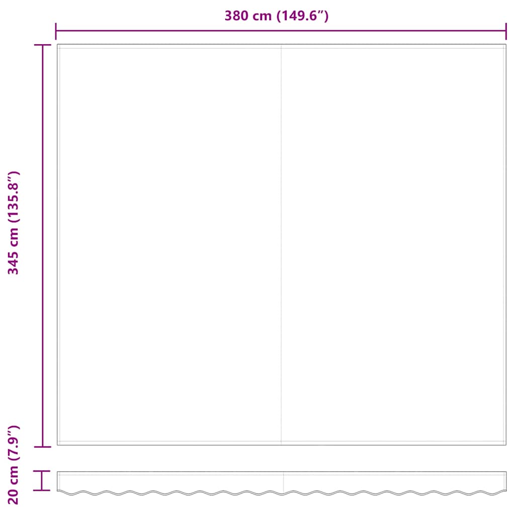 Awning Replacement Fabric Black 400 x 350 cm Canvas