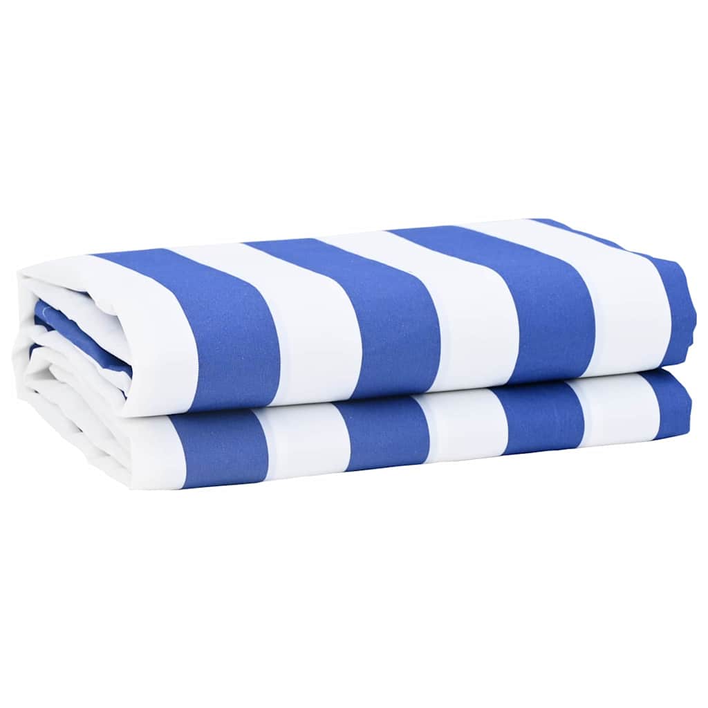 Awning Replacement Fabric Blue and white 10 x 1.6 m Fabric