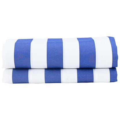 Awning Replacement Fabric Blue and white 10 x 1.6 m Fabric