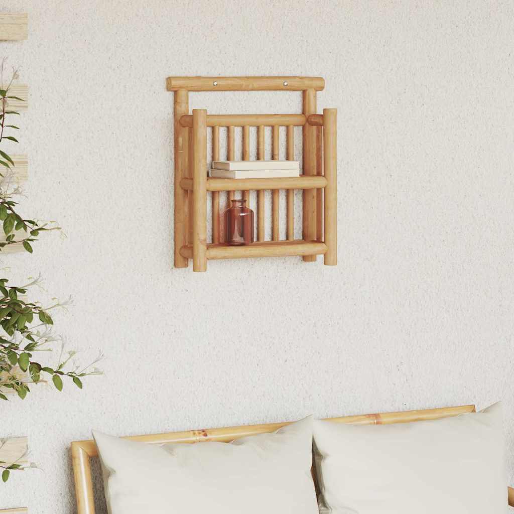 Wall Shelf with Shelf with Storage Brown 40 x 13 x 44 cm Bamboo