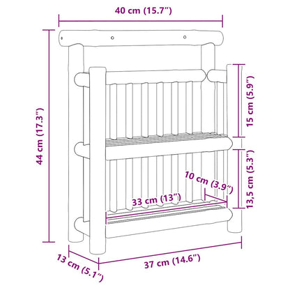 Wall Shelf with Shelf with Storage Brown 40 x 13 x 44 cm Bamboo