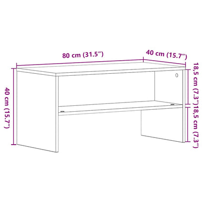 TV Cabinet Black Oak 80x40x40 cm Engineered Wood