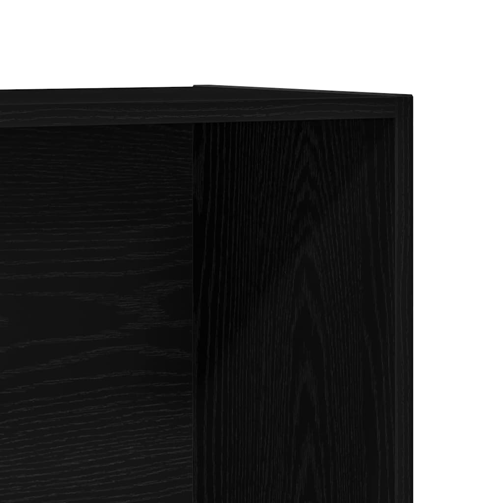 Book Cabinet Black Oak 36 x 30 x 143 cm Engineered Wood