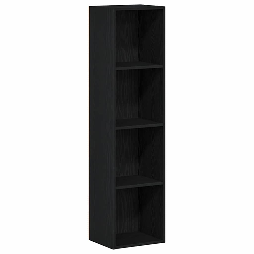 Book Cabinet Black Oak 36 x 30 x 143 cm Engineered Wood