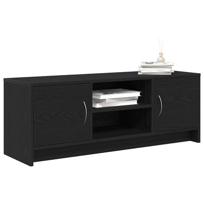 TV Cabinet Black Oak 102x30x37.5 cm Engineered Wood