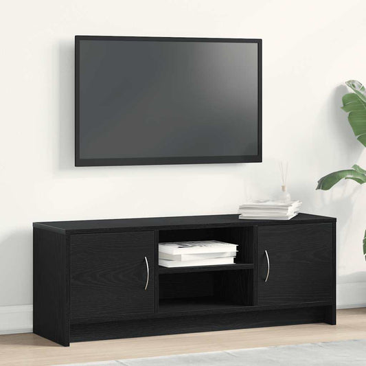 TV Cabinet Black Oak 102x30x37.5 cm Engineered Wood