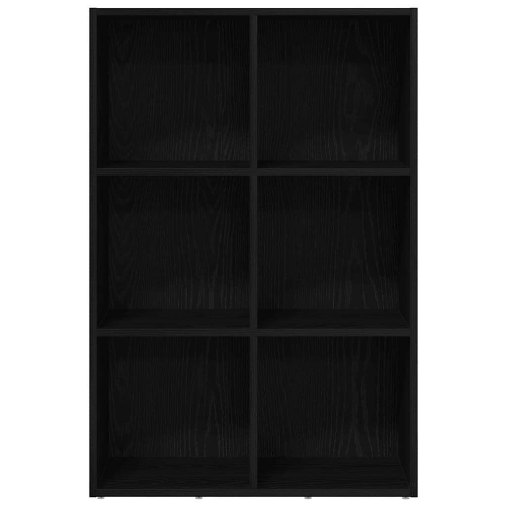 Book Cabinet Black Oak 66x30x98 cm Engineered Wood