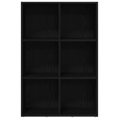 Book Cabinet Black Oak 66x30x98 cm Engineered Wood
