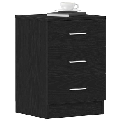 Bedside Cabinet Black Oak 38x35x55 cm Engineered Wood
