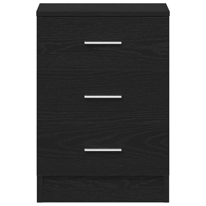 Bedside Cabinet Black Oak 38x35x55 cm Engineered Wood