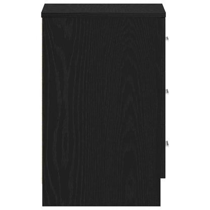 Bedside Cabinet Black Oak 38x35x55 cm Engineered Wood