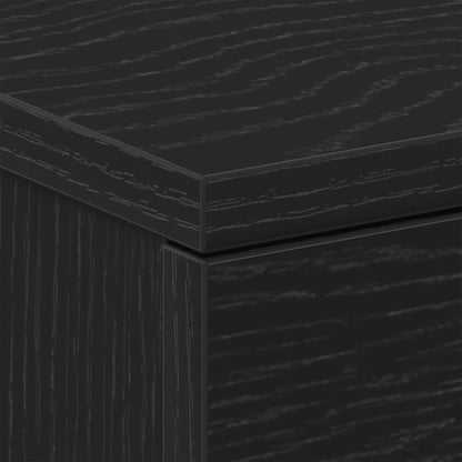 Bedside Cabinet Black Oak 38x35x55 cm Engineered Wood