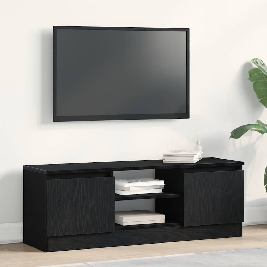 TV Cabinet Black Oak 102x30x36 cm Engineered Wood
