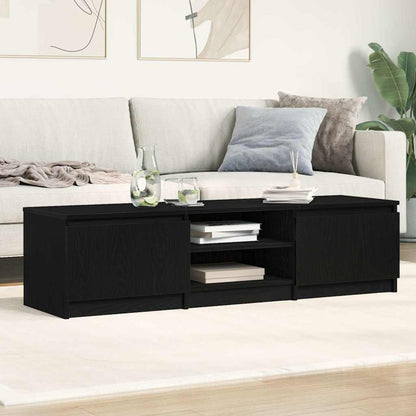 TV Cabinet Black Oak 140x40x35.5 cm Engineered Wood