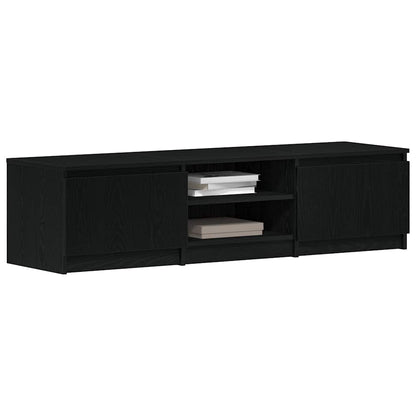TV Cabinet Black Oak 140x40x35.5 cm Engineered Wood