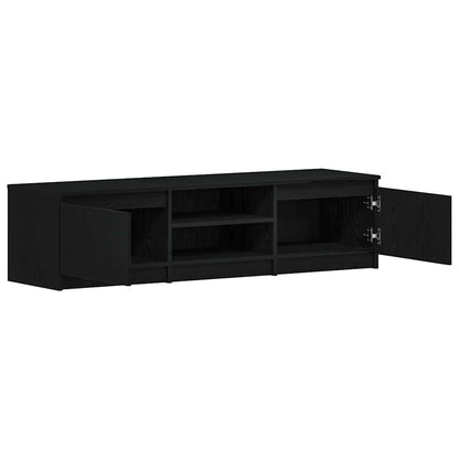 TV Cabinet Black Oak 140x40x35.5 cm Engineered Wood