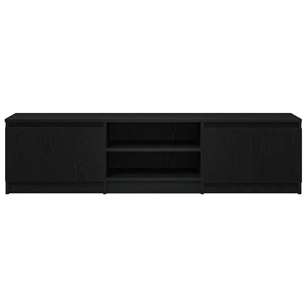 TV Cabinet Black Oak 140x40x35.5 cm Engineered Wood