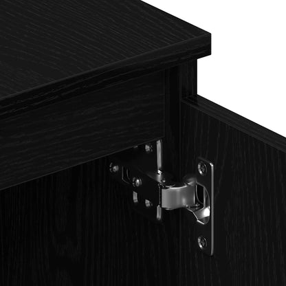 TV Cabinet Black Oak 140x40x35.5 cm Engineered Wood
