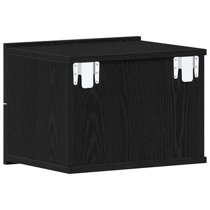 Bedside Cabinet Black oak 40 x 30 x 30 cm Engineered wood