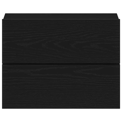 Bedside Cabinet Black oak 40 x 30 x 30 cm Engineered wood