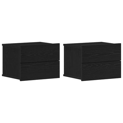 Bedside Cabinet 2 pcs Black oak 40 x 30 x 30 cm Engineered wood