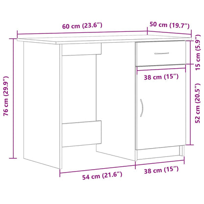 Desk Black oak 100 x 50 x 76 cm Engineered wood