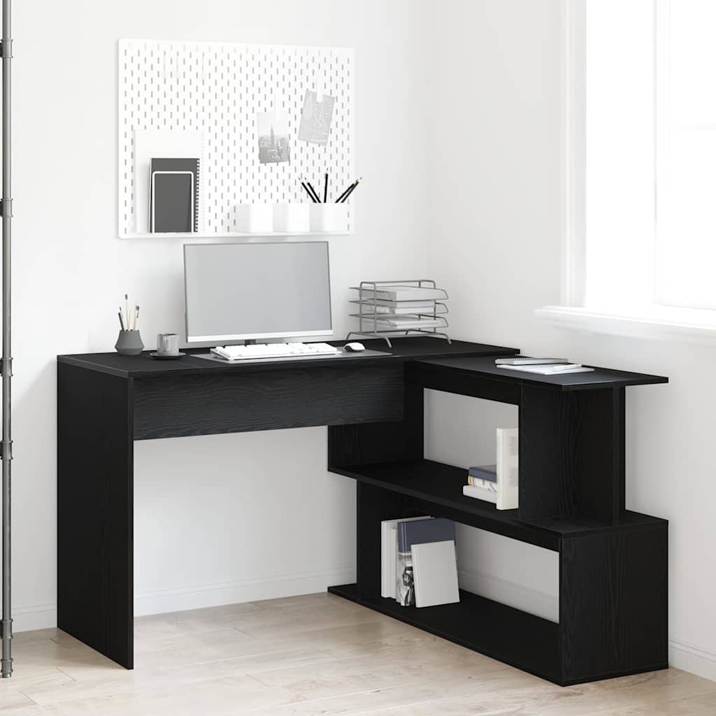 Desk Black oak 200 x 50 x 76 cm Engineered wood